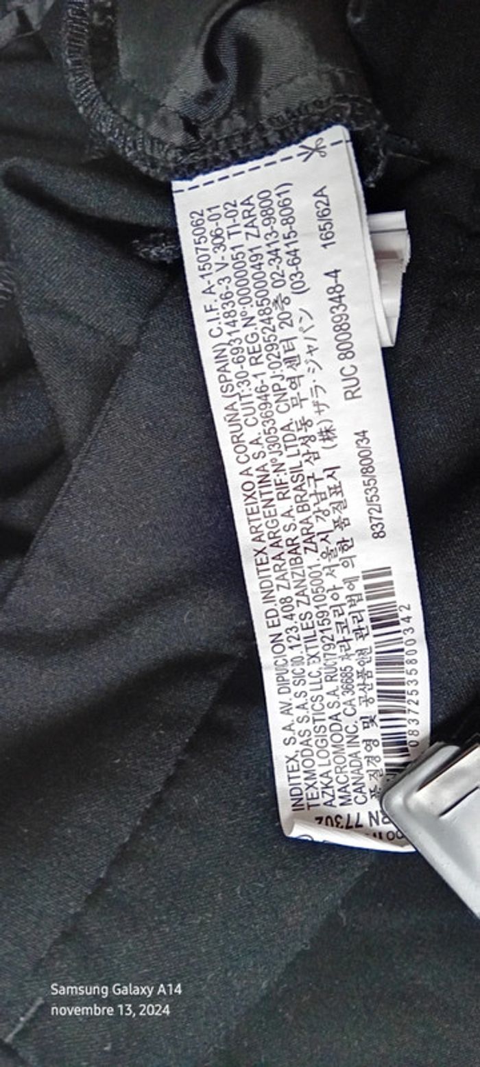 Pantalon léger habillé coupe droite noir femme XS zara - photo numéro 18