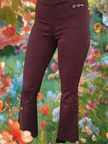 Pantalon flare vintage marron One Day London taille S