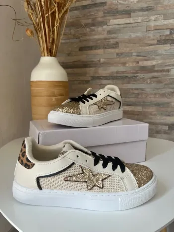 Superbes baskets de ville p40 doré beige