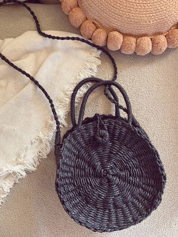 Sac style osier rond noir neuf primark