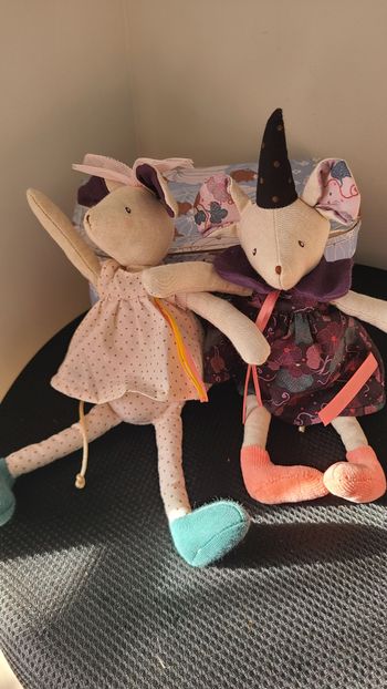 Poupée doudou souris Moulin Roty Il était une fois et La petite école de danse lot et valise