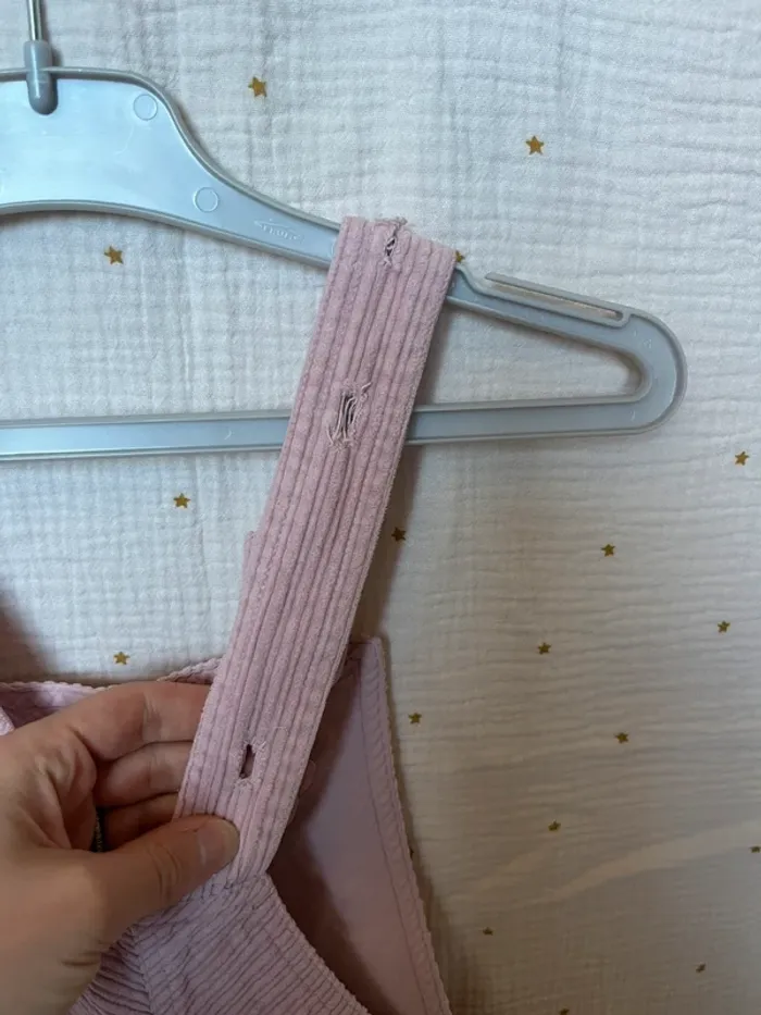 Salopette Bonton velours rose – Taille 8 ans - photo numéro 6
