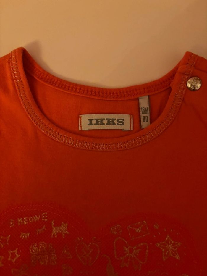 Gilet + t-shirt longues manches IKKS rouges 18M/80 - photo numéro 4