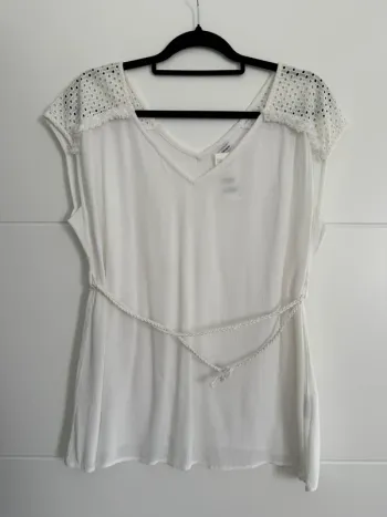 Haut t-shirt fluide blouse camicia blusa Camicetta camisa top crochet Ricamo topje Tanktop Camiseta