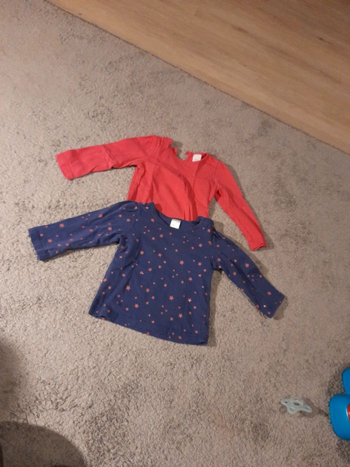 Lot de 2 tee shirt manches longues 12 mois