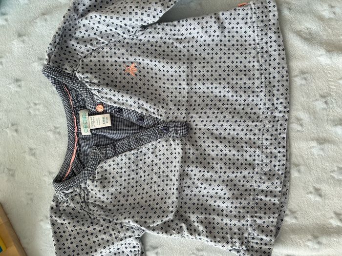 blouse manches longues bleu motifs marine 6 mois obaibi - photo numéro 7