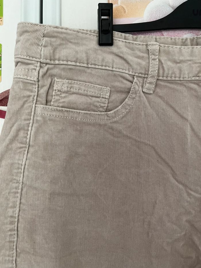 Pantalon en velour côtelé, beige, mango, 42 - photo numéro 5