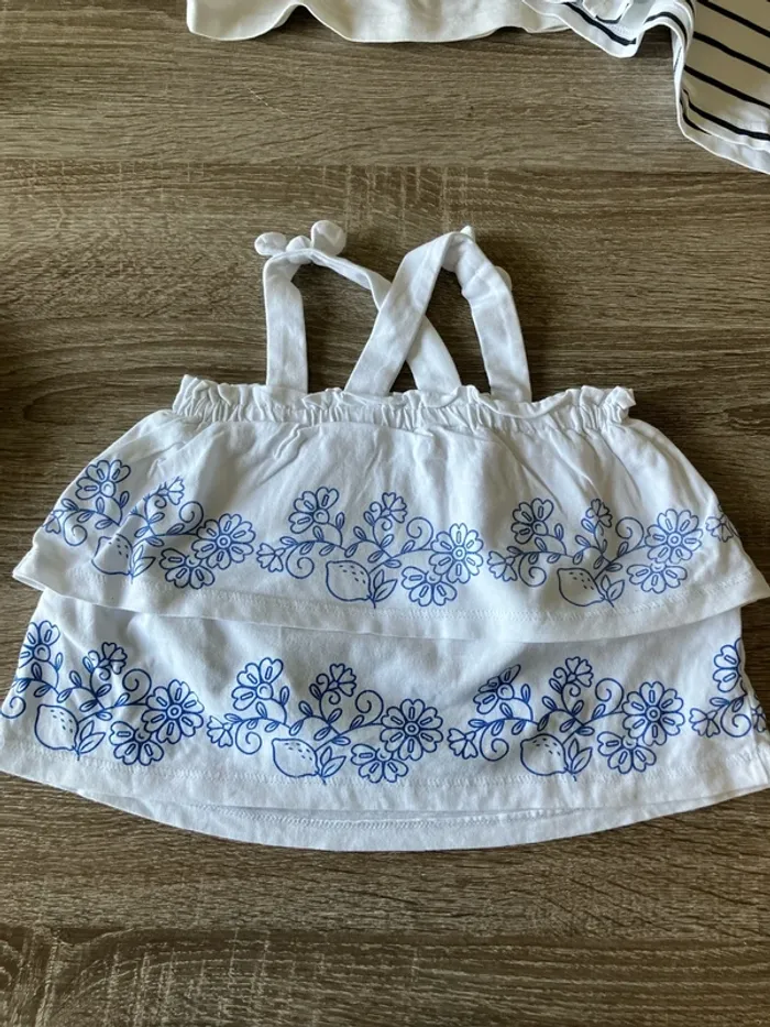 Lot de 3 t-shirt blanc et bleu 18mois - photo numéro 3