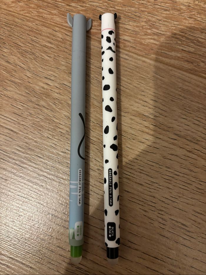 Lot de 2 stylos effaçables la ferme ( Farm ) âne et vache - photo numéro 2