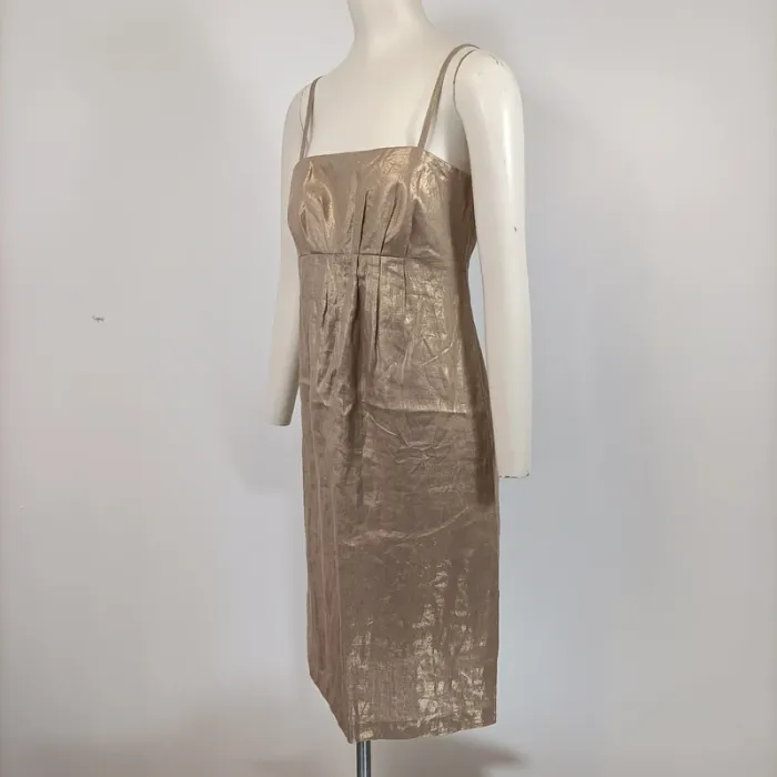Robe de soirée beige à bretelles - Un Deux Trois - taille 38 - A145 - photo numéro 2