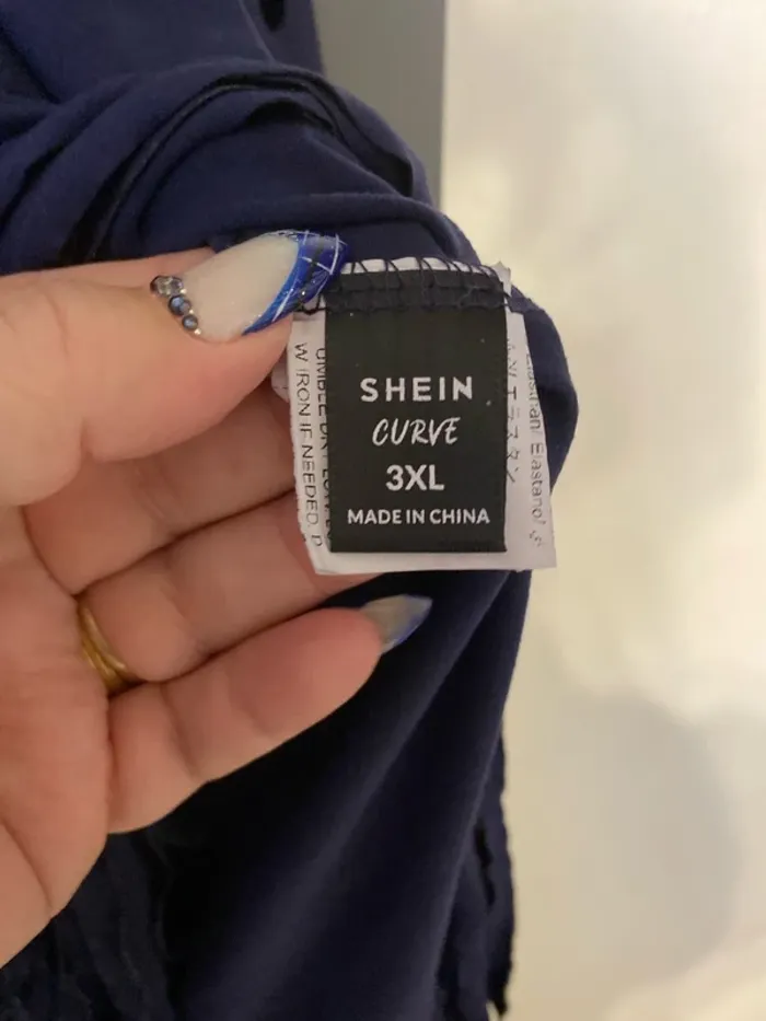superbe tunique asymétrique à frange bleu SHEIN 3xl= 52 neuf - photo numéro 6