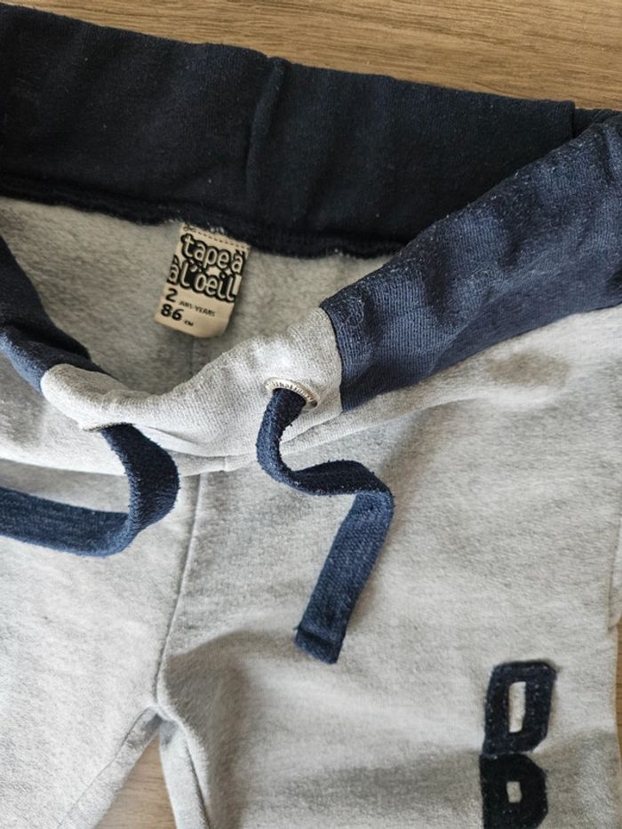 Bas de jogging gris et bleu marine, taille 2 ans, Tape-à-l'oeil - photo numéro 2