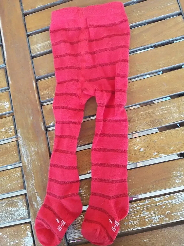 Lot de collants bébé fille rouge - photo numéro 4
