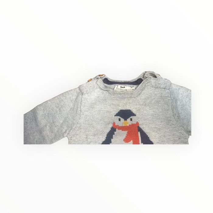 Pull pingouin gris Cyrillus 9 mois TBE (13€) - photo numéro 2
