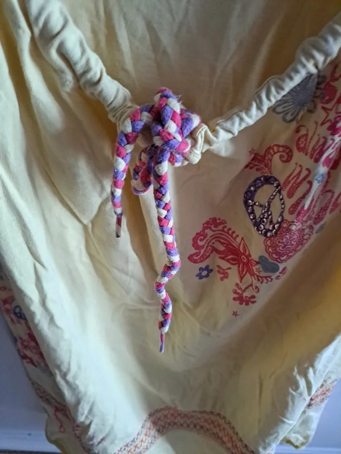 Blouse sans manche jaune avec colombe L edc - photo numéro 7