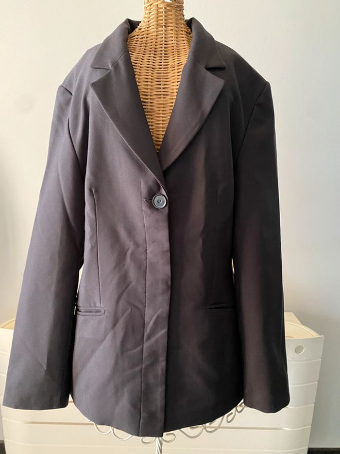 Tailleur La City blazer et pantalon marron taille 38 - photo numéro 2