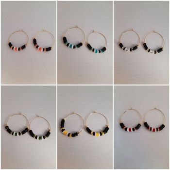Boucles d'oreilles créoles en perles heishi