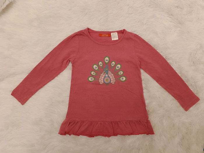 Tee-shirt long à volants Paon T. 4 ans Okaou - photo numéro 2