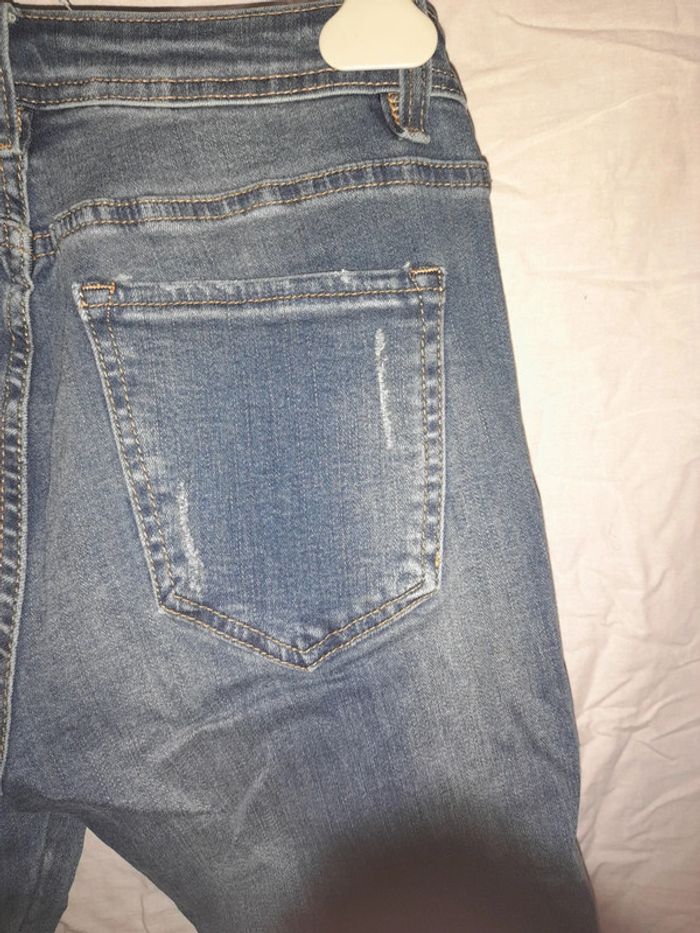 Jeans style usé bleu - photo numéro 6