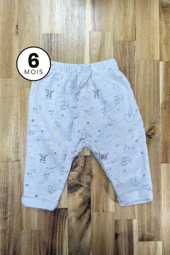Pantalon jogging chaud - Gris Panda - Bébé 6 mois