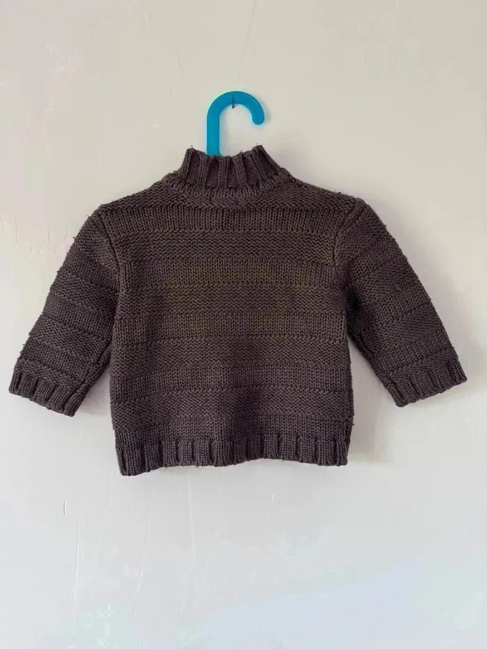 Gilet épais marron en grosses mailles - Kid Cool (18 mois) - Excellent état ! - photo numéro 2
