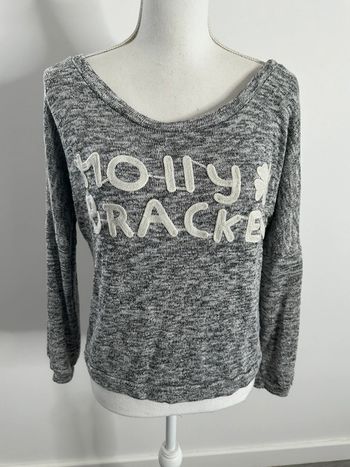 Sweatshirt moucheté gris argenté et blanc Molly Bracken TU