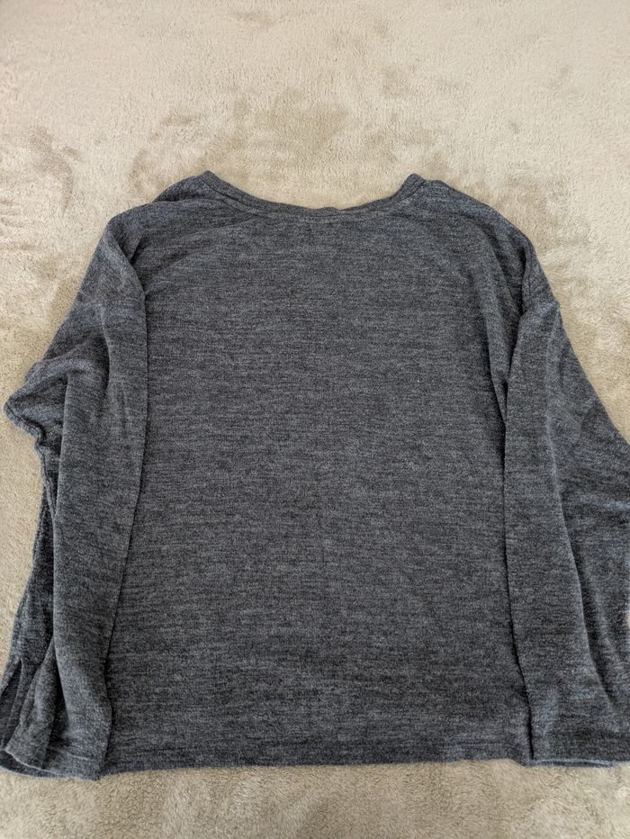Pull/Haut Léger Col Rond Gris Chiné - photo numéro 3