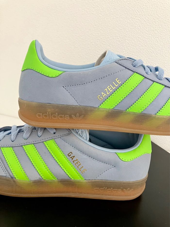 Adidas Originals Gazelle Indoor Clear Sky / Solar Green - photo numéro 2