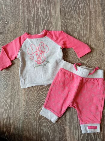 Pyjama Disney Minnie gris et rose naissance