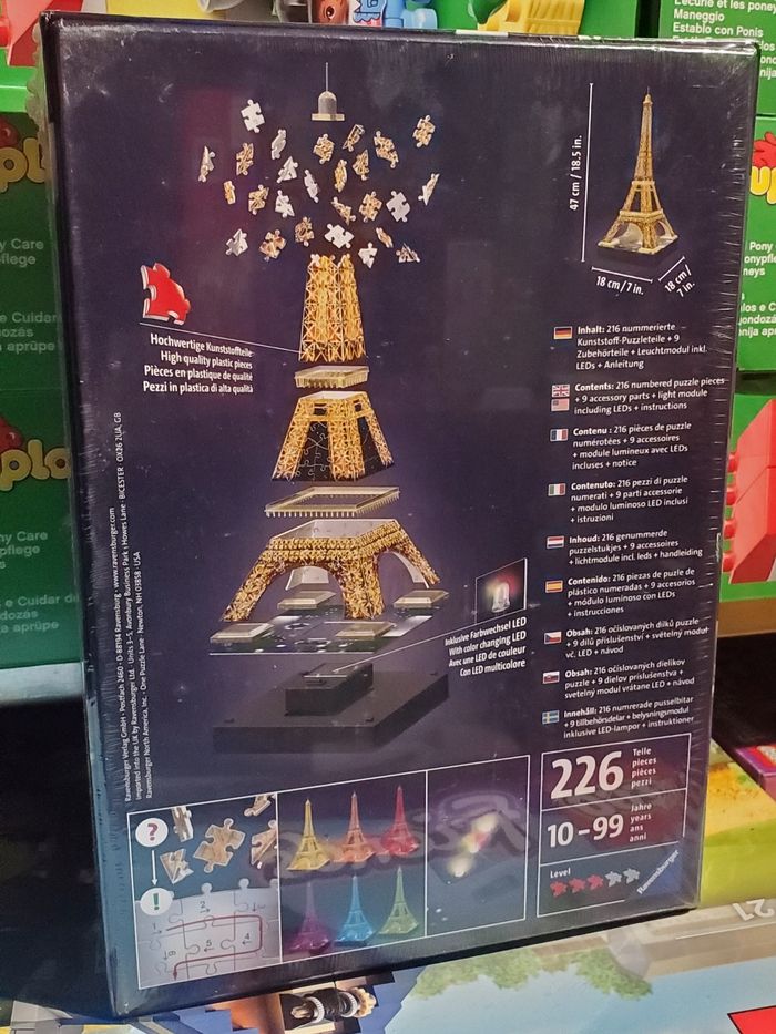 Puzzle 3D Tour Eiffel Lumineuse. RAVENSBURGER. - photo numéro 2