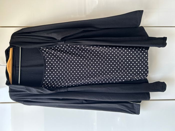 Tee-shirt noir à pois blancs - Taille 50/52