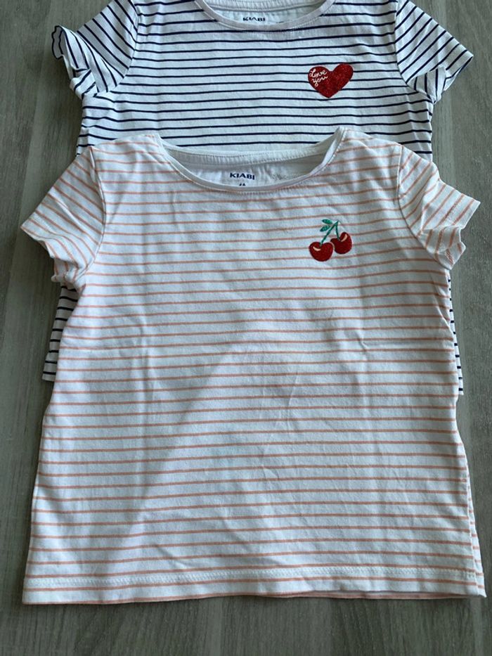 Lot de 2 t-shirt manches courtes marinières kiabi 4 ans - photo numéro 2