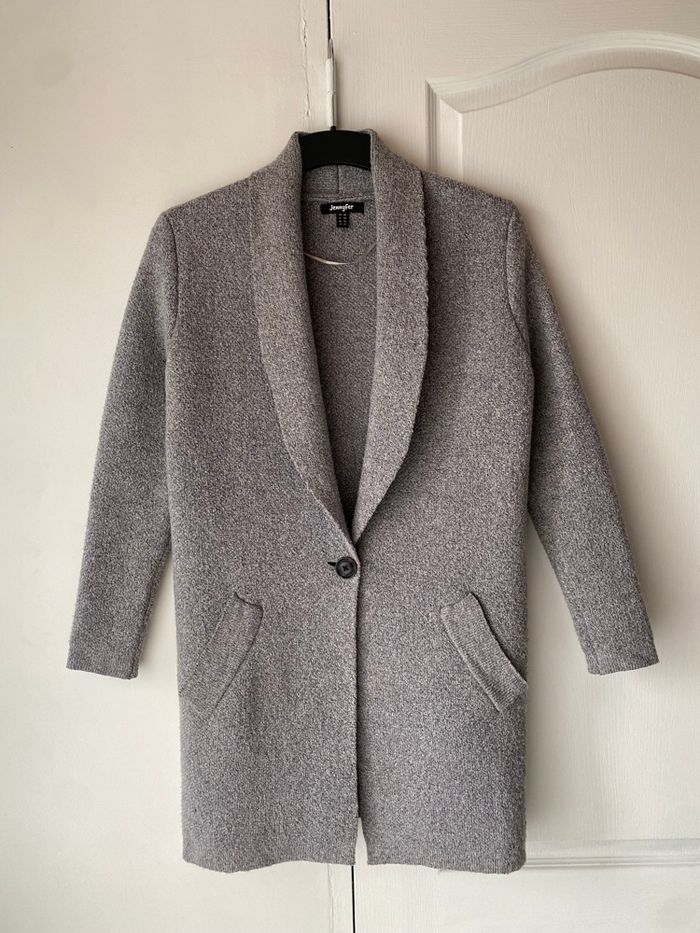 Manteau mi-long en laine gris Jennyfer