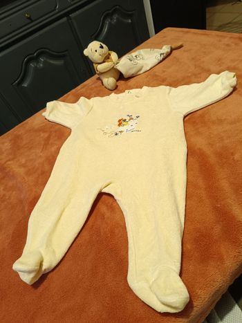Pyjama bébé fille 3 mois Absorba velours jaune chaud et doux