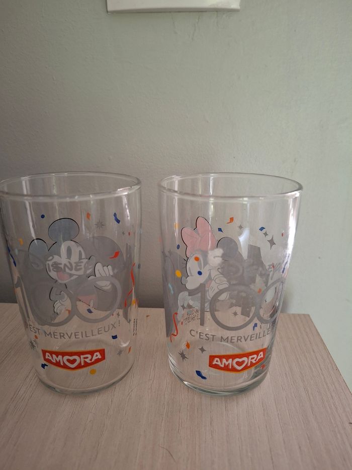 Lot 2 verres amora et disney - photo numéro 2