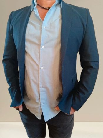 Veste de costume blaser bleu pour homme travail soirée événement mariage