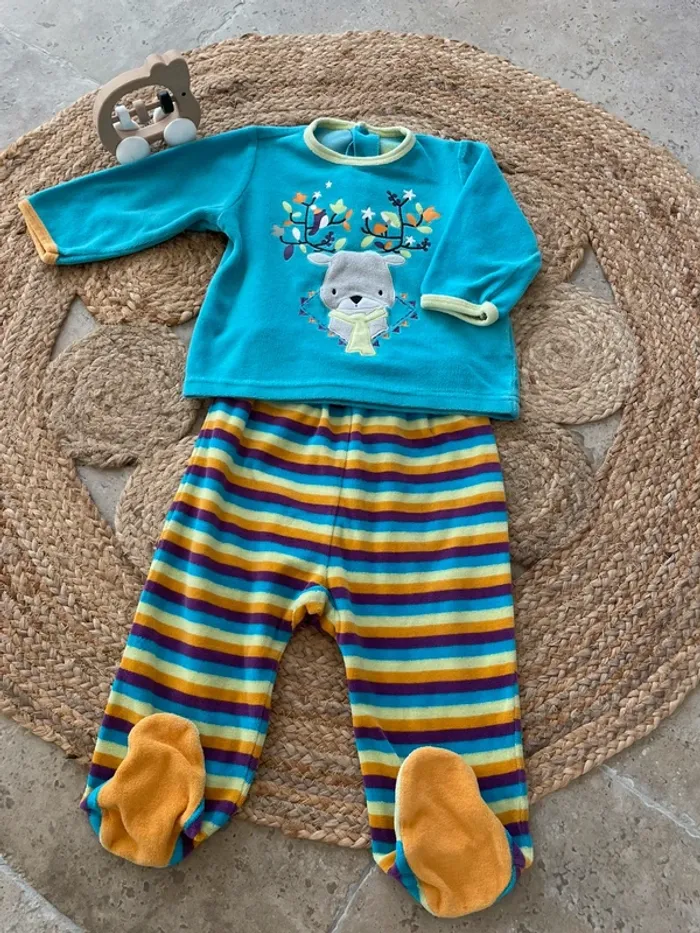 Pyjama velours 2 pièces 12 mois