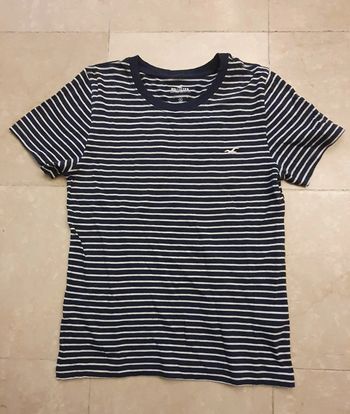 Hollister T-shirt rayé bleu blanc