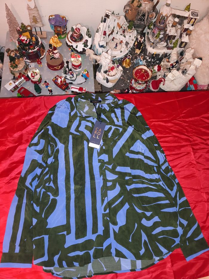 Chemise femme Caroll imprimé noir indigo 34 xs - photo numéro 2