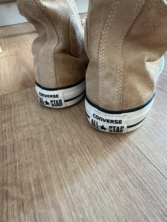 Converse en daim camel et léopard taille 37 - photo numéro 6