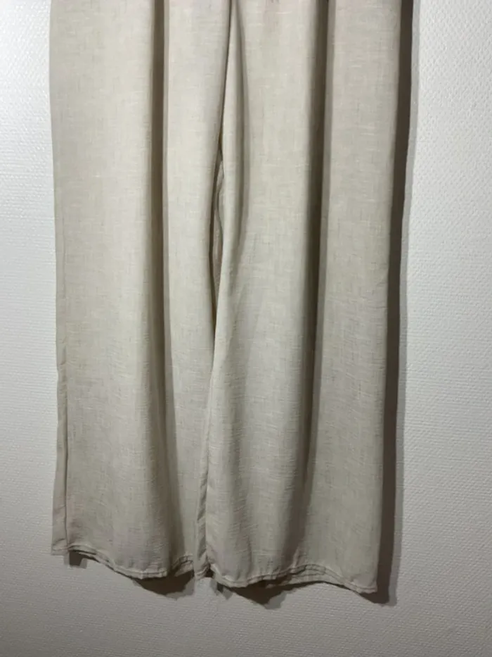 Pantalon large effet lin femme taille unique (38-44)- rzfashion - neuf avec étiquette - photo numéro 2