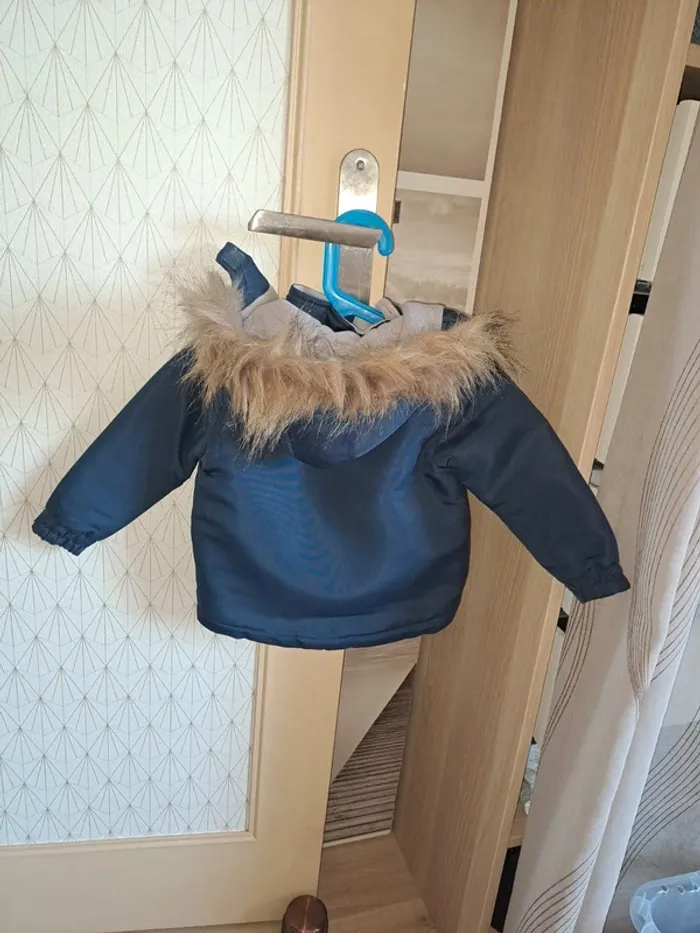 Manteau doublé chaud garçon tissaia 18 mois super état - photo numéro 7