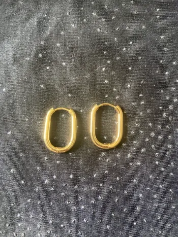 Boucles d'oreilles ovales dorées 22mm