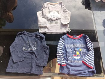 Lots de 3 tee shirts manches longues 12 mois