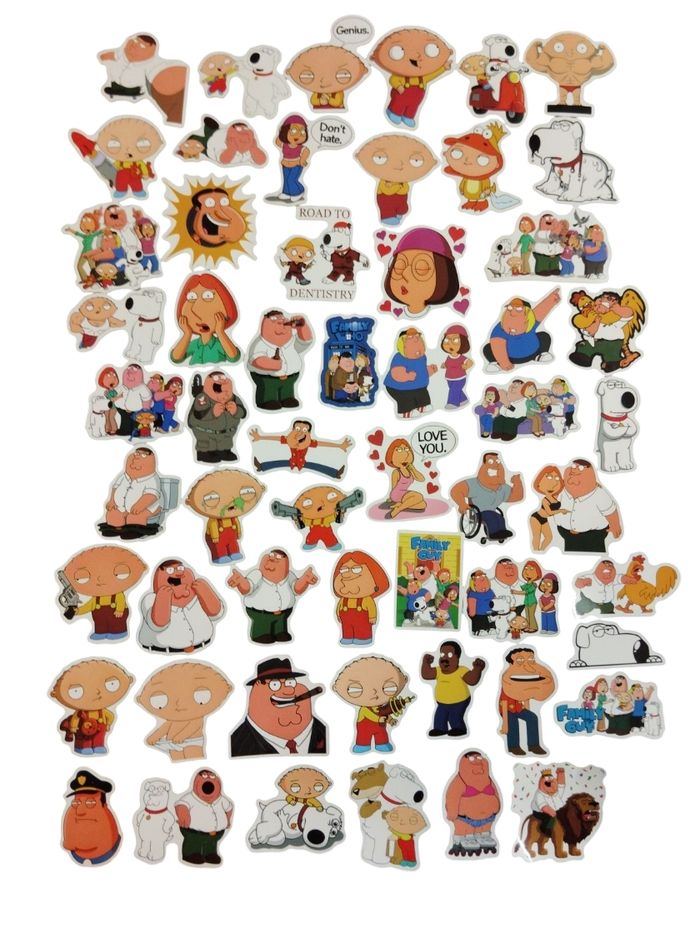 Set 55 stickers autocollants Family Guy