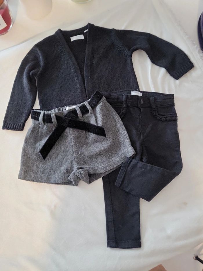 Lot Gilet, Pantalon Short #Mango kids - photo numéro 2