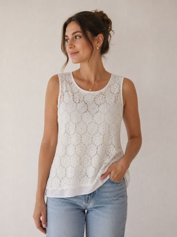 Blouse dentelle blanche Amisu taille L