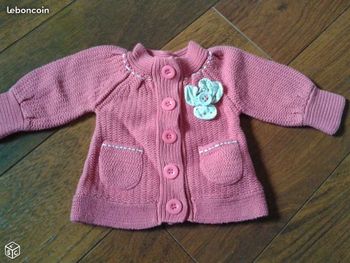 Gilet épais coton Fille rose Tape à l'oeil, 6 mois