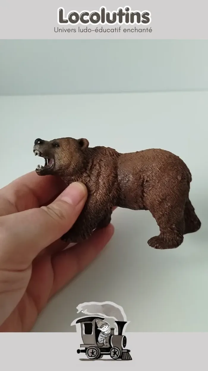 🚂 Figurine ▪ ours brun Schleich pleine et solide - photo numéro 3
