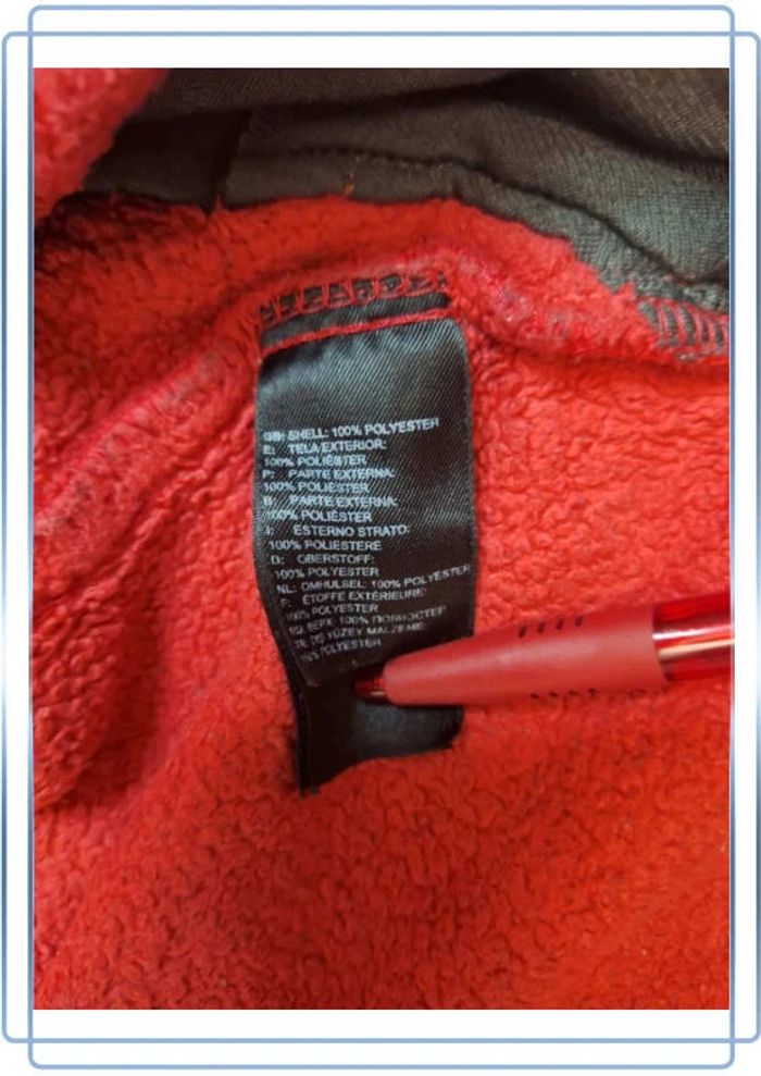 Polaire à capuche full zip the north face rouge et noir - taille XL - femme / logo brodé - photo numéro 14